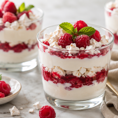 Himbeertraum mit Baiser – cremiges Dessert im Glas