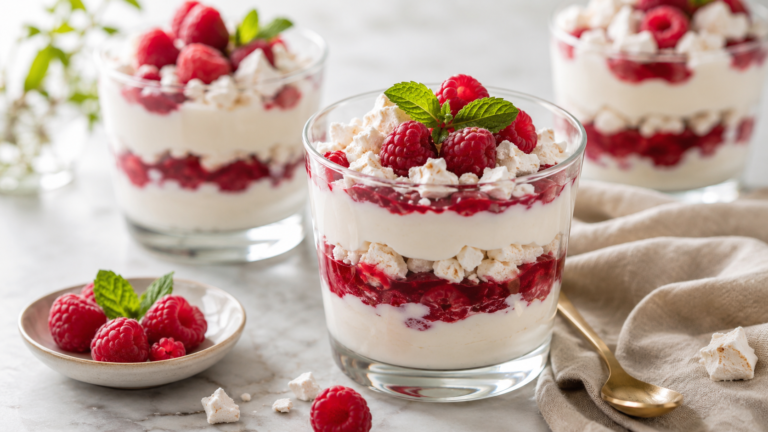 Himbeertraum mit Baiser – cremiges Dessert im Glas