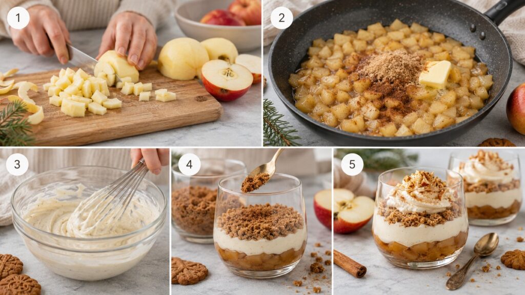 Bratapfel-Dessert im Glas Schritt für Schritt zubereiten
