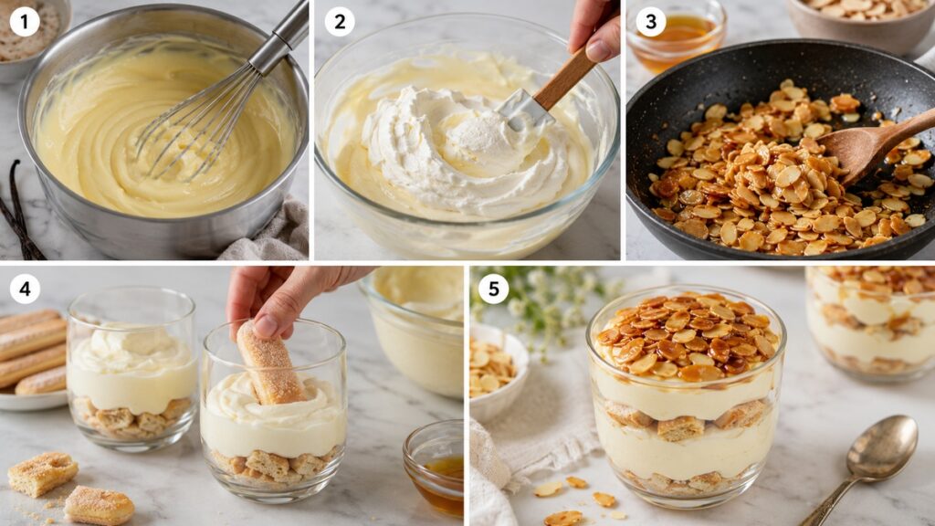 Bienenstich-Dessert Schritt für Schritt zubereiten