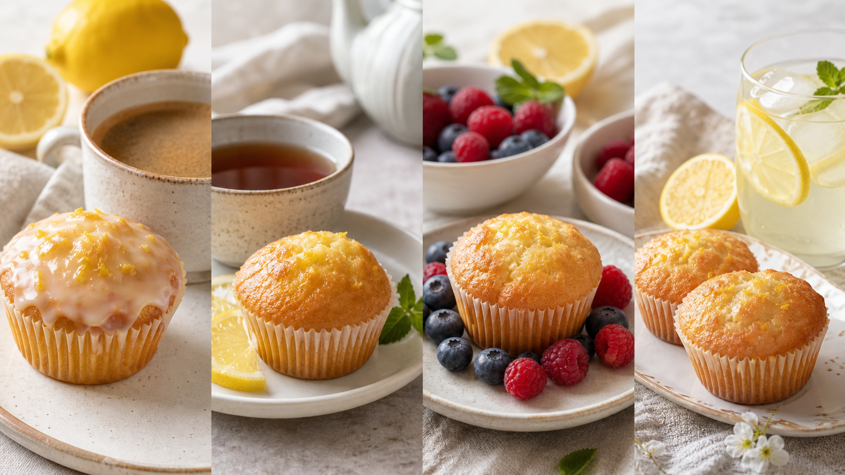 Zitronenmuffins mit Öl mit passenden Servierideen