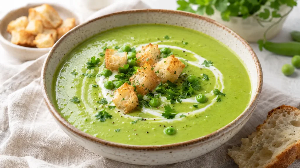 Feine Erbsensuppe – schnell, cremig und köstlich